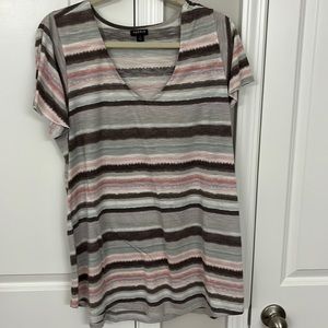 2X multi-colored striped T-shirt from Torrid